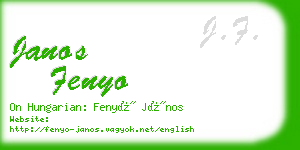 janos fenyo business card